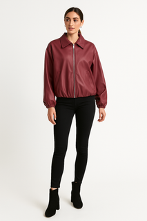 Zip-Up Bomber Jacket with Elasticated cuffs and hem