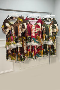 relaxed-fit , abstract print co-ord set with wide-leg trousers