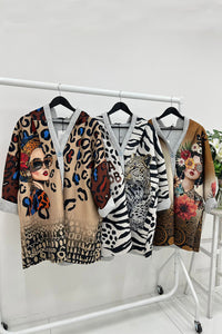 Two Pocket Oversized Printed Hoodie