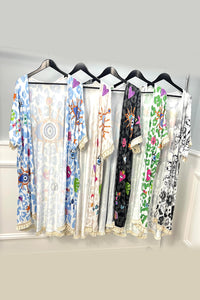 Printed Tassel, Detailed Cardigan.