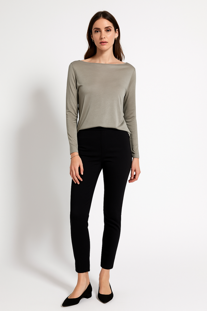 sage green long-sleeve top