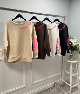Relaxed sweatshirt — clean crew neck with dropped shoulders and straight sleeves