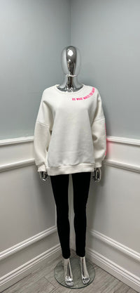 Relaxed sweatshirt — clean crew neck with dropped shoulders and straight sleeves