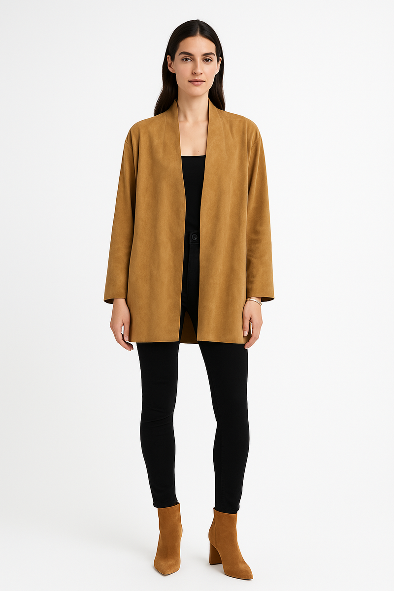Open-front caridgan with long sleeves and a relaxed fit