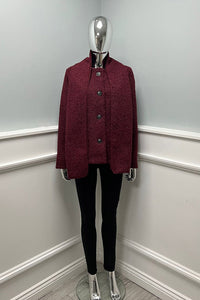 Textured wool-blend jacket with matching scarf