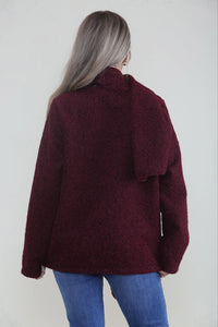 Textured wool-blend jacket with matching scarf