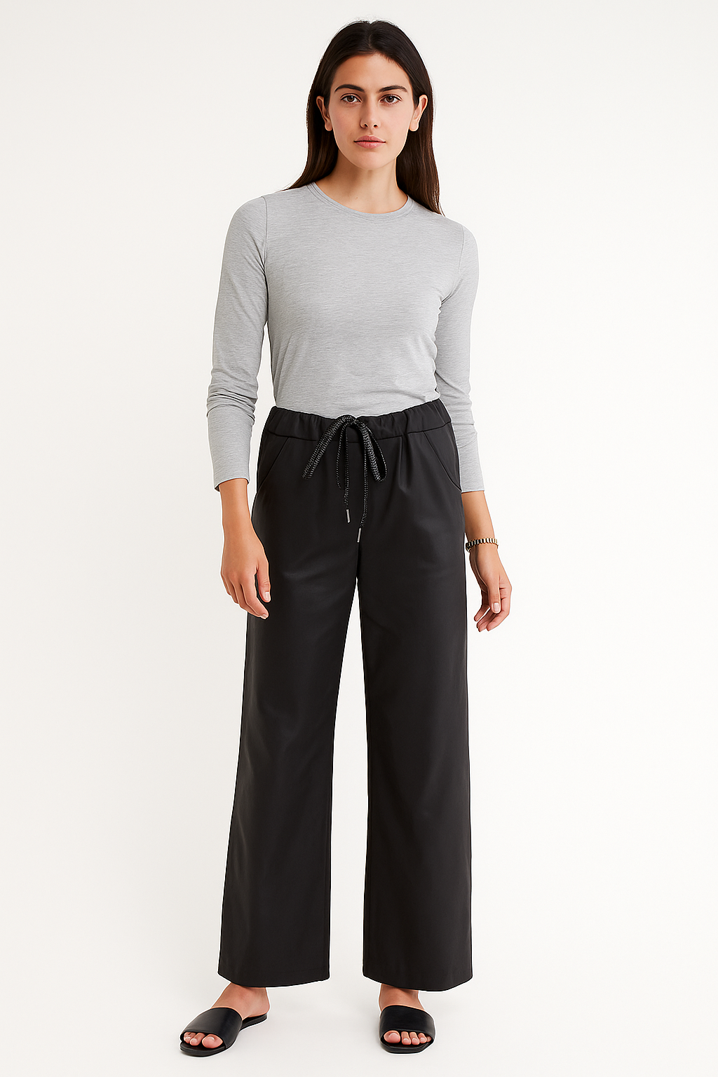 High-waist , relaxed-fit Wide Leg Trouser