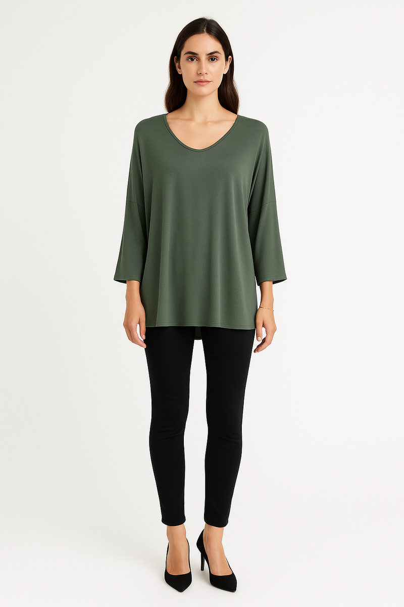 V-Neck, 100% Viscose, Oversized Top.