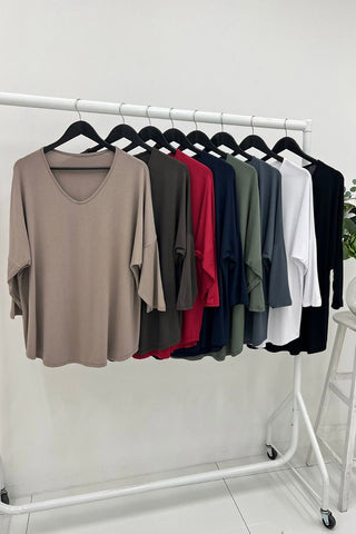 V-Neck, 100% Viscose, Oversized Top.