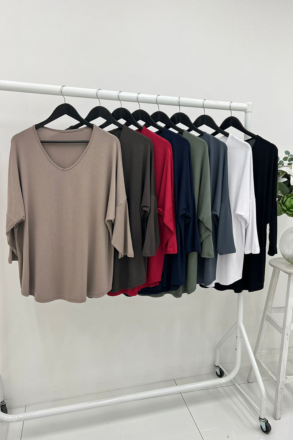 V-Neck, 100% Viscose, Oversized Top.