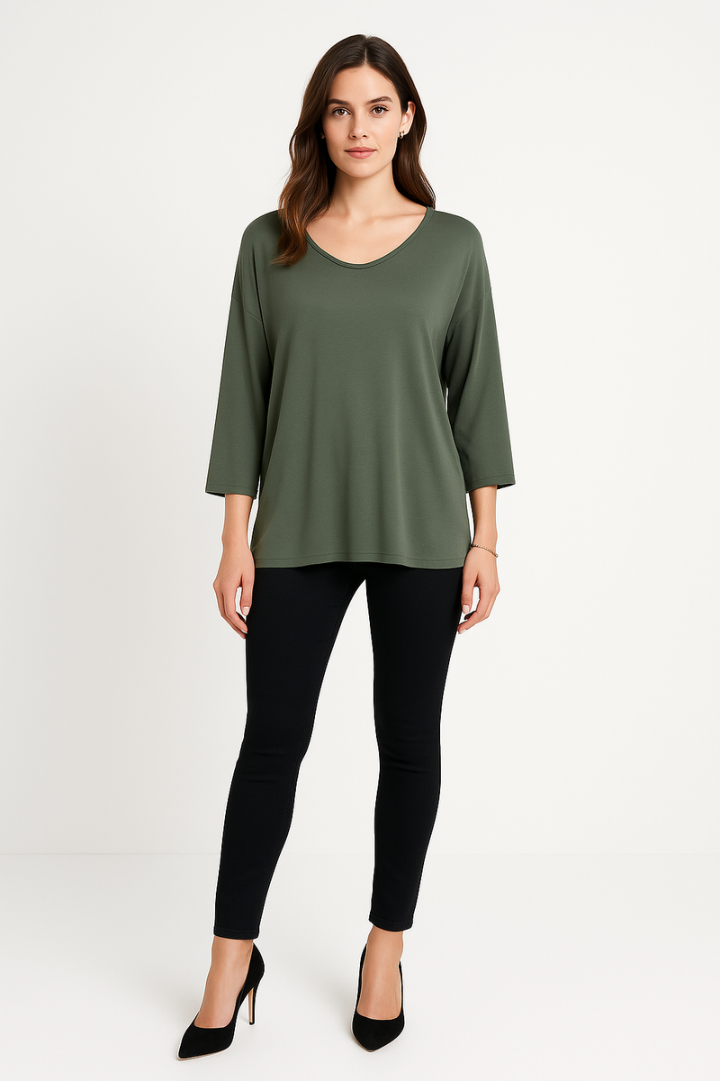 V-Neck, 100% Viscose, Oversized Top.