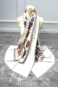 Paisley Embroidered Scarf
