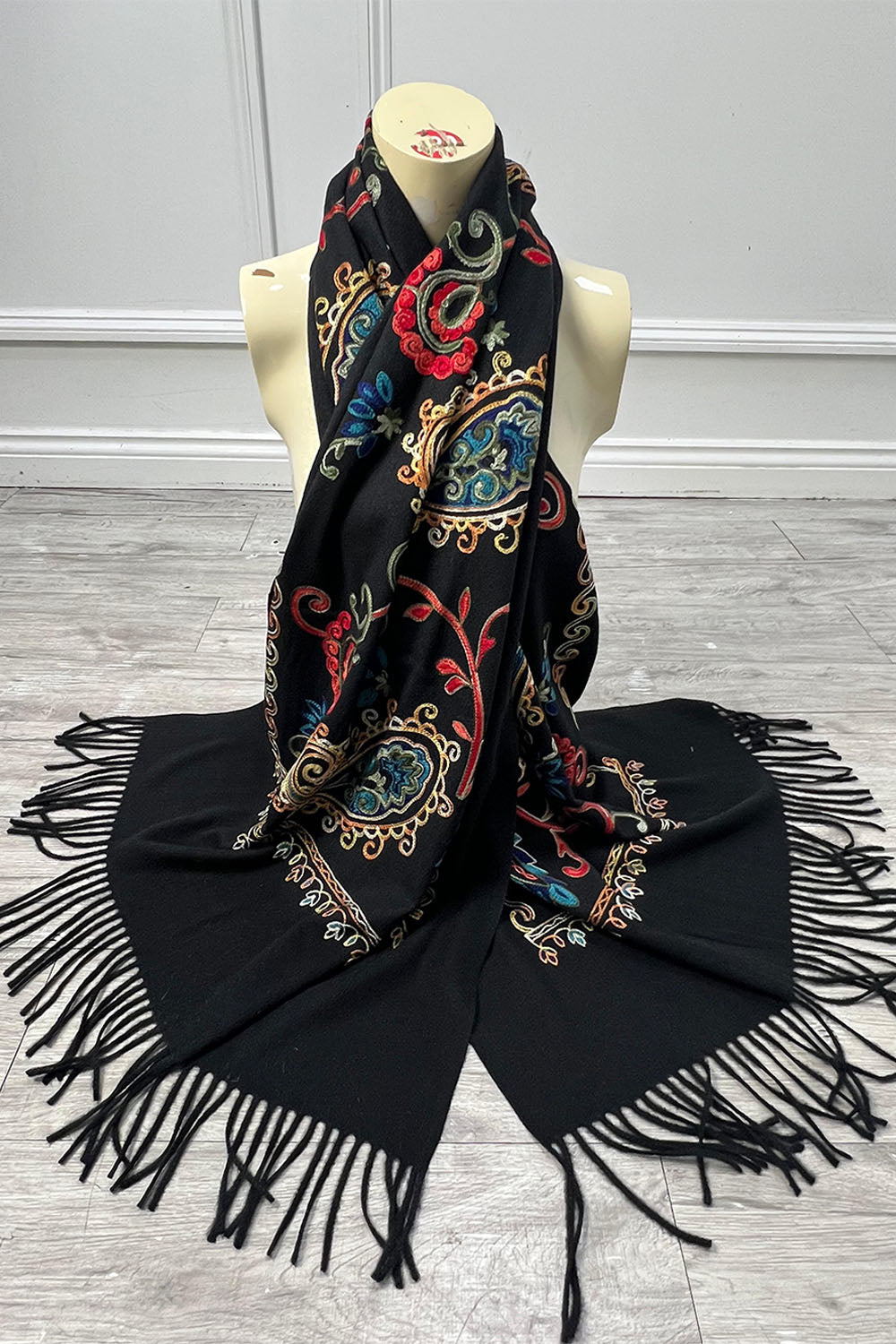 Paisley Embroidered Scarf