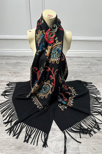 Paisley Embroidered Scarf