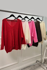 fuzzy V-neck sweater: Bold Comfort in Soft Knit