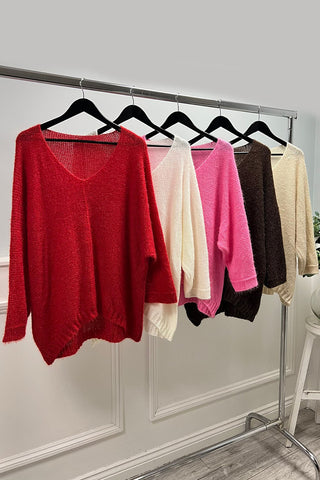 fuzzy V-neck sweater: Bold Comfort in Soft Knit