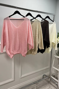 fuzzy V-neck sweater: Bold Comfort in Soft Knit