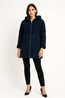 hooded sherpa-style coat: Cozy Layers
