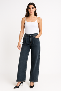 ‘Laulia’ Adjustable Button Hem Detailed, Stretchy Denim Jeans