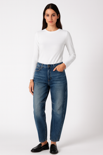 High-waist relaxed-fit balloon jeans