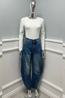 High-waist relaxed-fit balloon jeans