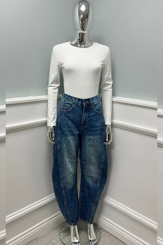 High-waist relaxed-fit balloon jeans
