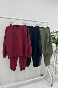 Round Neck, Elasticated Waist, Two Pocket Set