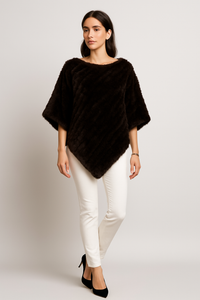 Plush Faux-Fur Textured Poncho