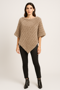 Plush Faux-Fur Textured Poncho