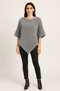 Plush Faux-Fur Textured Poncho
