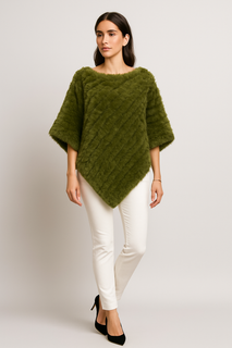 Plush Faux-Fur Textured Poncho