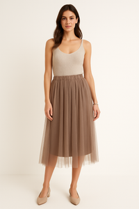 Elasticated Waist Mesh SkirT