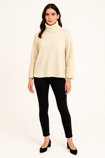 Ribbed turtleneck , Long Sleeves , relaxed fit jumper