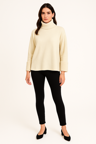 Ribbed turtleneck , Long Sleeves , relaxed fit jumper