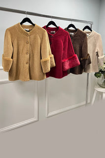 Red Jacket – Button Front with Flared Sleeves