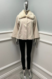 Wool-blend , Faux Fur&nbsp; jacket with wide sleeves