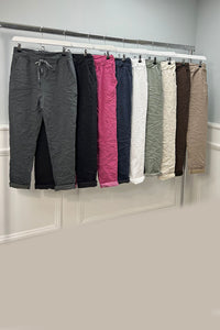 Drawstring Jogger Pants Elasticated Waist, Two Pocket, Magic Trouser