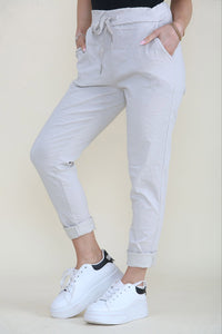 Drawstring Jogger Pants Elasticated Waist, Two Pocket, Magic Trouser