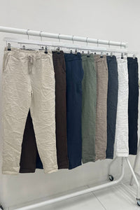 Drawstring Jogger Pants Elasticated Waist, Two Pocket, Magic Trouser