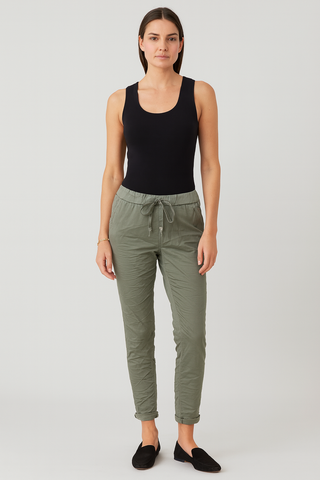 Drawstring Jogger Pants Elasticated Waist, Two Pocket, Magic Trouser