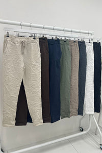 Drawstring Jogger Pants Elasticated Waist, Two Pocket, Magic Trouser