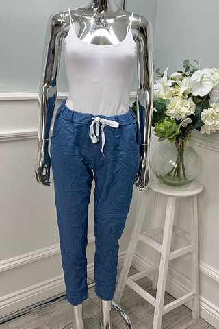 Elasticated Waist, Drawstring Detailed, Denim Magic Trouser.