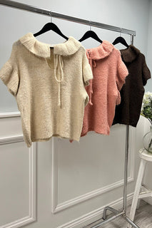 Ruffle Collar Knit Top