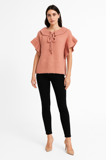 Ruffle Collar Knit Top