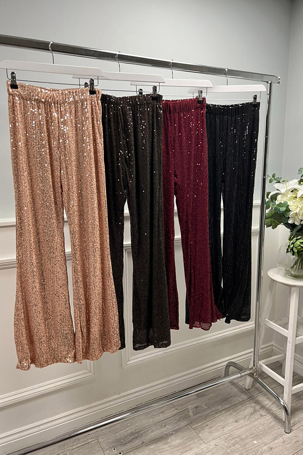 Wide Leg Sequin Trouser.