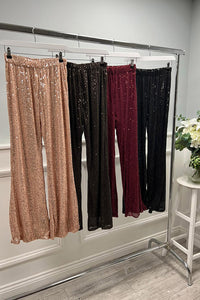 Wide Leg Sequin Trouser.