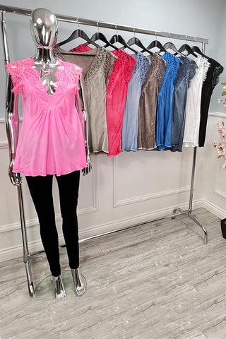 V-Neck, Lace Satin Vest