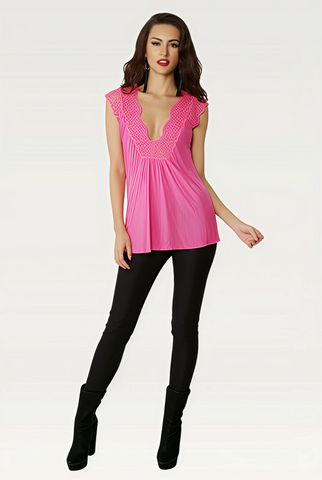 V-Neck, Lace Satin Vest
