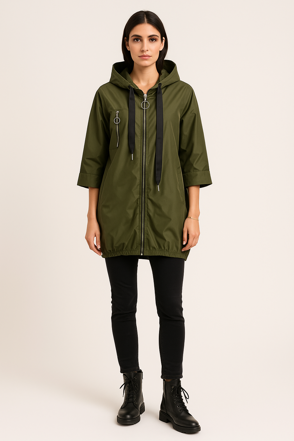Two Pocket Hooded Rain Mac