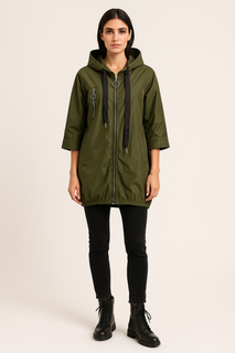 Two Pocket Hooded Rain Mac